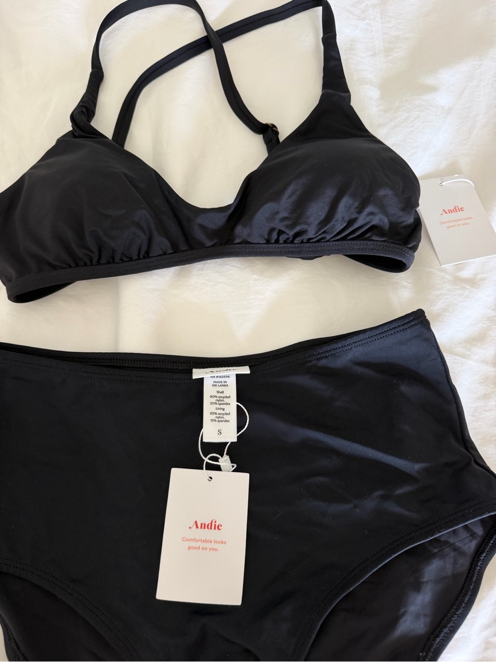Andie Swim Valencia Bikini Top and High-Waist Bottoms size Small